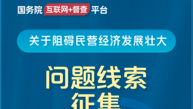 欧洲动漫同人扣逼自慰国务院“互联网+督查”平台公开征集阻碍民营经济发展壮大问题线索